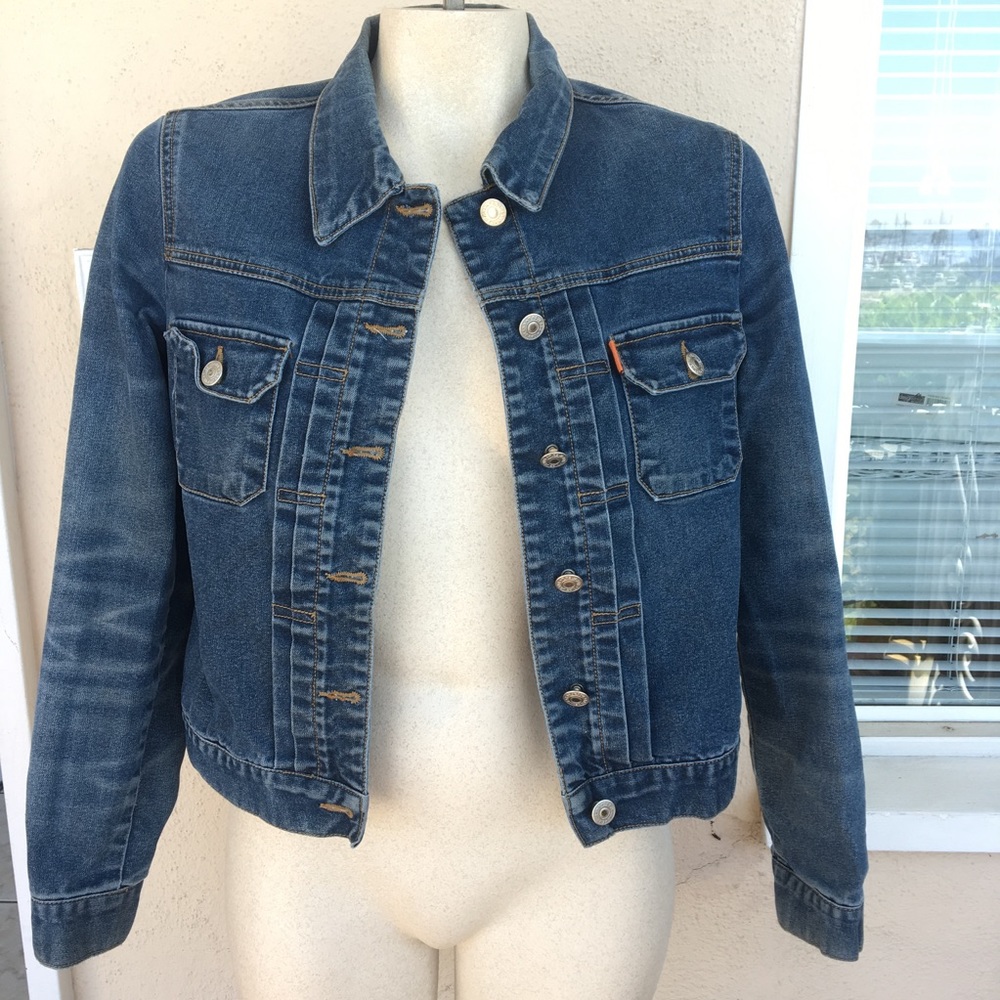 Classic Fall Denim Button Jacket Sz XS